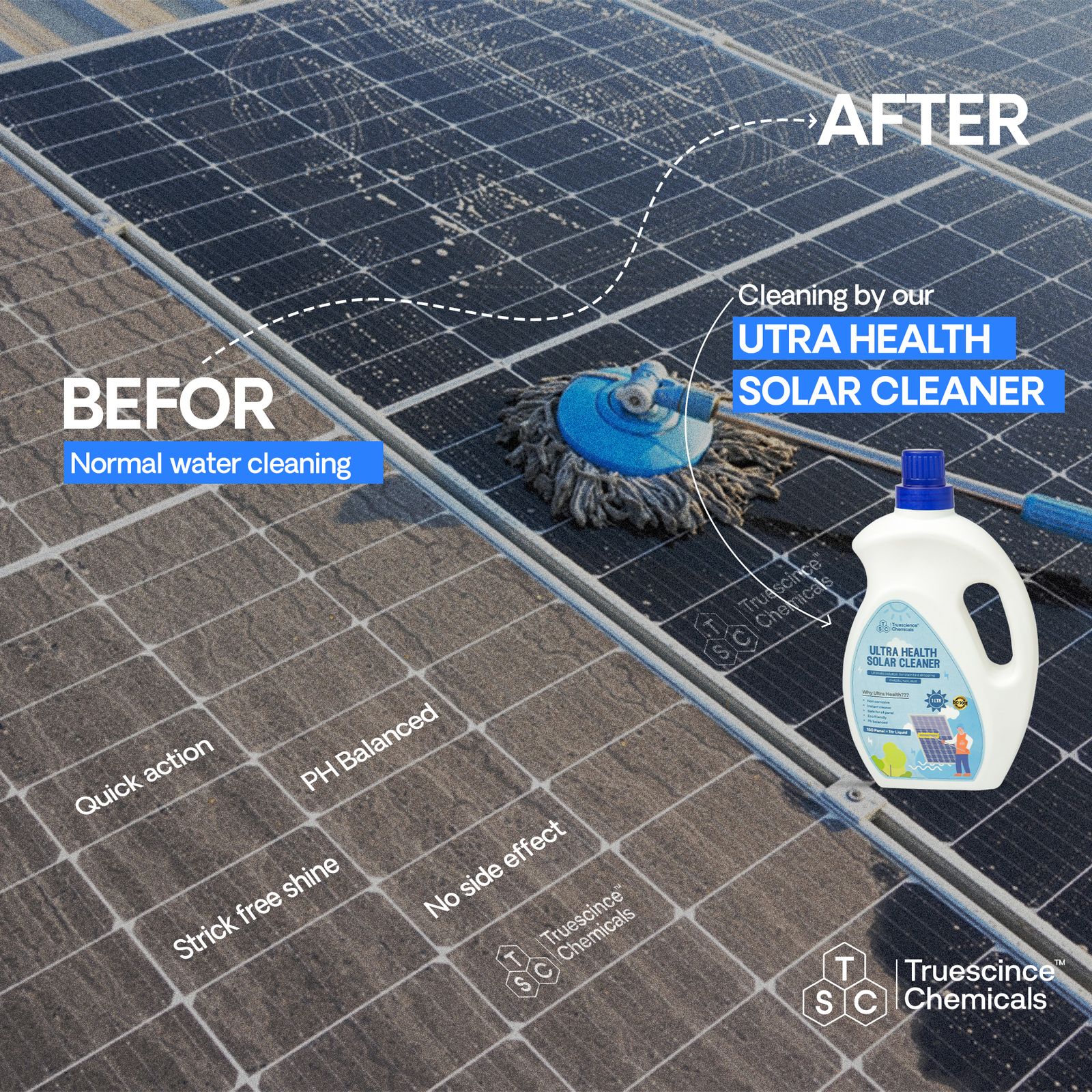 Solar cleaning chemical - ISO certified 1 litter