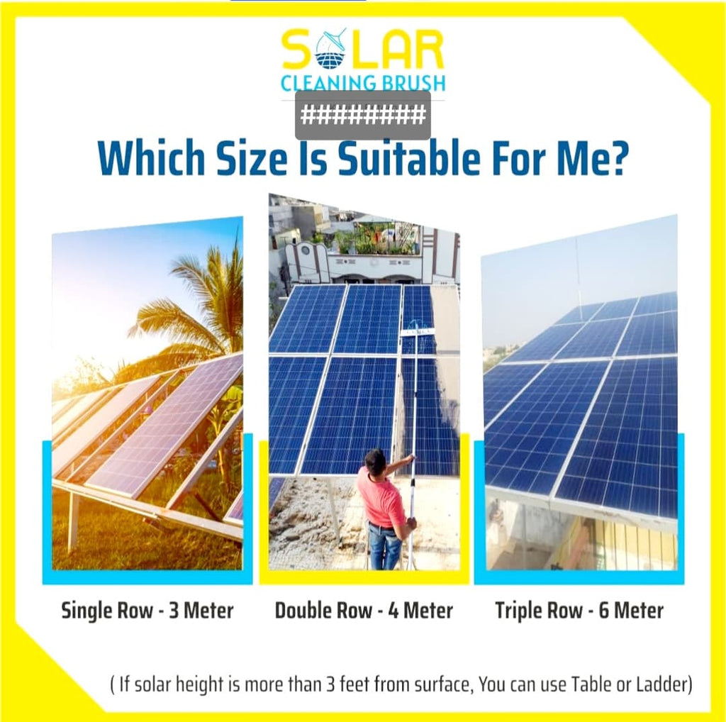 SOLAR CLEANING BRUSH WITH WATER SUPPLY 4 METER / 12 FEET